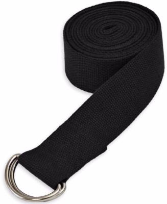 China Yoga Exercise Black D Ring Double Stretch Straps Polyester Yoga Strap for sale