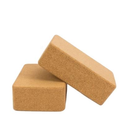 China Eco-Friendly Soft Yoga Logo Printed Brick Natural Wooden Custom Made Cork Yoga Block Yoga Exercise Block for sale