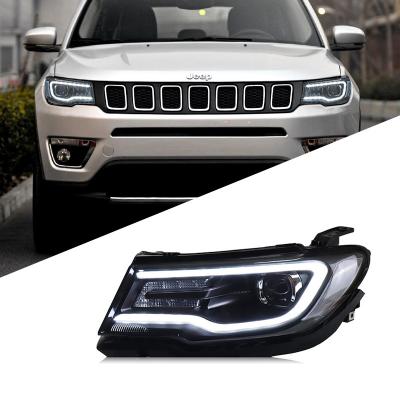 China Suitable for 17-19 JEEP Compass headlight assembly modification LED daytime running lens xenon headlight light COMPASS for sale