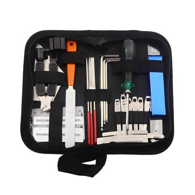 China Portable Guitar Tool Kit 25Pcs Hex Wrench Files Guitar Repair Action Ruler Screwdriver For Tools Kit Guitar Repair Accessories for sale