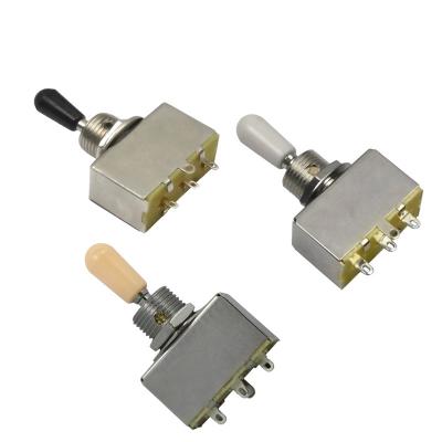 China Wholesale DIY Inverter Electric Guitar Parts Box Style LP Guitar Three Way Toggle Switch With Black Tip for sale