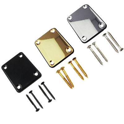 China Neck Plate 64*51MM Electric Guitar Neck Plate in Gold Chrome and Black Color with Common Screws for Wholesale for sale