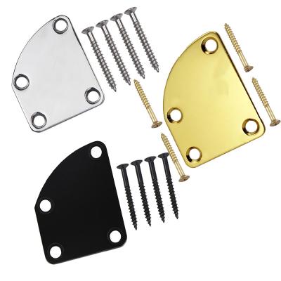 China Chrome Gold and Black Color Neck Plate Electric Guitar Neck Plate with Common Screws for Wholesale for sale