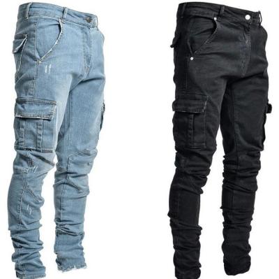 China New style QUICK DRY casual slim straight jeans cargo pants blue jeans men long jeans pants for sale