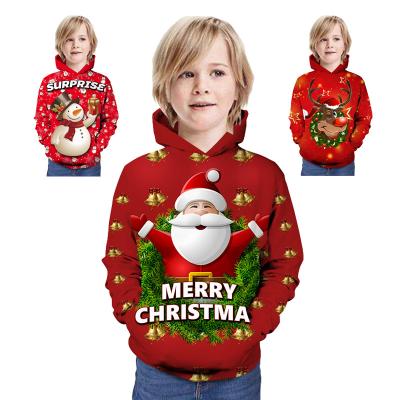 China Children's Christmas Digital Printing Anti-Shrink Hoodies for sale