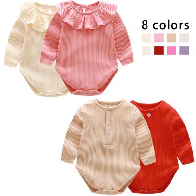 China Organic Spandex/Organic Cotton Baby Romper Baby Ribbed Jumpsuit Newborn Baby Clothes Romper for sale