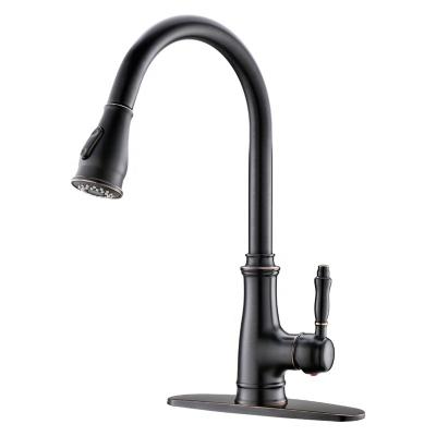 China Classic Design High Quality Metered Faucets 2022 Deck Mounted Single Hole Kitchen Faucet Swan Faucets Oil Rubbed Bronze Kitchen Mixer Taps for sale