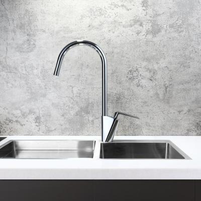 China Luxury Low Lead Metered Kitchen Faucet Single Handle Kitchen Sink Faucet Polished Chrome Kitchen Faucets With Deck Mounted for sale