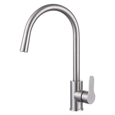 China Metered Faucets Brushed Outdoor Single Handle Kitchen Mixer Taps With Soft Water Stainless Steel Faucet In Kitchen for sale