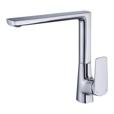 China High Quality European Square Style Metered Faucets L Shape Chrome Kitchen Faucet With Commercial Industrial Project Price for sale