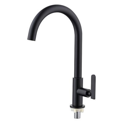 China Classic Style Matte Black Single Handle Kitchen Faucet Metered Mixer Tap With Deck Mounted for sale