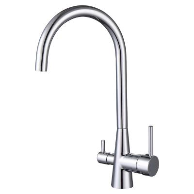 China Modern Hot Sale Metered Faucets China Manufacture Metered Double Handle Chrome Kitchen Mixer For Apartment Kitchen Faucet Faucets for sale