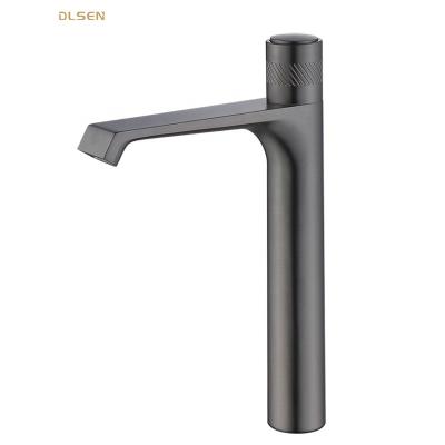 China Modern Metered Water Faucet Gray Basin Faucet Button Switch Gray Basin Miser Hot Cold Gun Faucets Large for sale