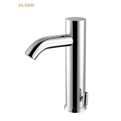 China Sense Faucets AC/DC Operated Sensor Faucet Bathroom Sink Touchless Automatic Faucet Taps Hot Cold Water Sensor Faucet for sale