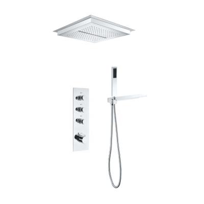 China With Sliding Bar DLSEN Brand In Wall Concealed Shower Column System Thermostatic Bathroom Mixer Shower Faucet Set For Hotel for sale