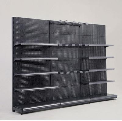 China Corrosion Protection Cold Rolled Steel Powder Coating 100kg Per Shelf Gondola Rack Supermarket Shelf for sale