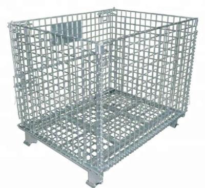 China Collapsible Collapsible Steel Wire Mesh Storage Cage Pallet Container Corrosion Protection Made in China for sale