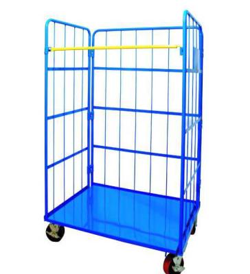 China Foldable Storage Warehouse Metal Wire Trolley Logistics Trolley for sale