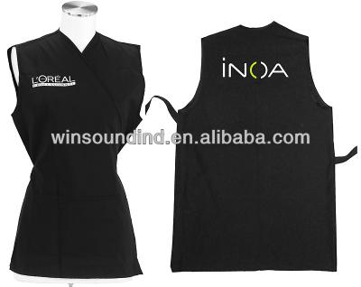 China Vests L'Oreal Black Polyester Salon Jacket Hairdresser's Vest for sale