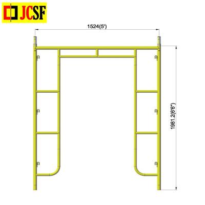 China As customers request high quality galvanized painted H ladder frame walk through scaffolding frame for building for sale