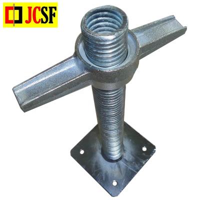 China As Customer Request Screw Jack Base Ringlcok Scaffolding With Swivel Nut Construction Low Base Jack Scaffolding For Sale Scaffolding For Export for sale