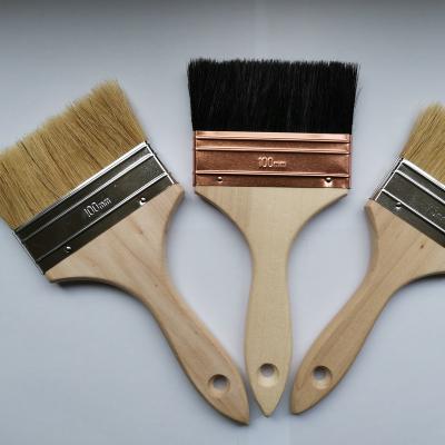 China 2022 High Quality Wooden Paint Brush Handle Wooden Paint Brush Black for sale