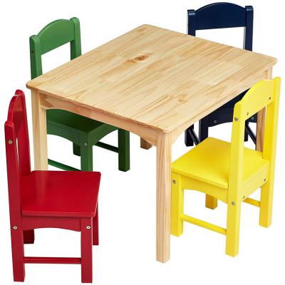 China Modern durable natural solid wood dining table and chairs for sale