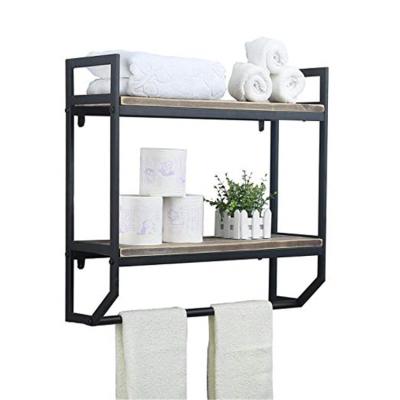 China Modern High Quality Shelf Bathroom Bamboo Towel Rack for sale