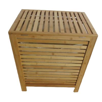 China Modern Folding Bamboo Wooden Laundry Hamper Storage Basket for sale