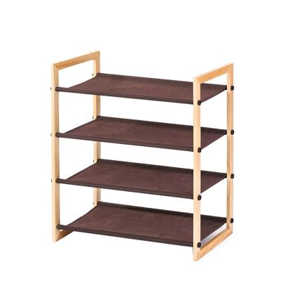 China Modern Organizer Rack, Simple 4 Tier Shoe Rack Shelf with NON-WOVEN Design for Home for sale