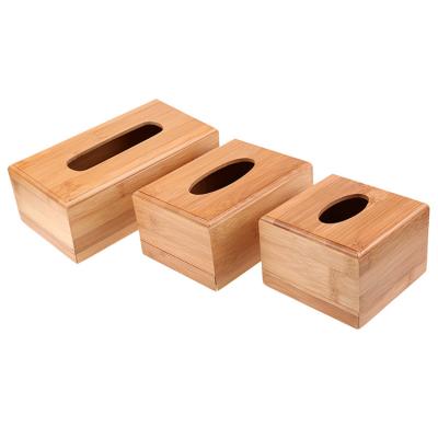 China Modern Bamboo Tissue Box Lid / Holder, Bottom Slide - Fits Standard Cube Tissue for sale