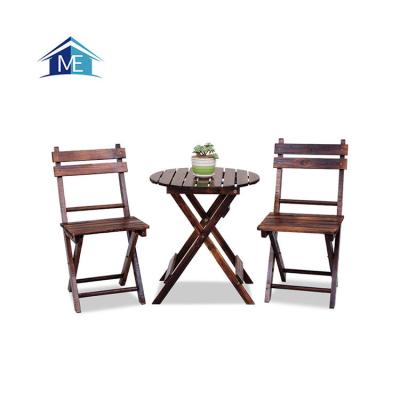 China Solid Wood Made In China Outdoor Wooden Folding Table And Chair Set , Outdoor Wooden Garden Furniture for sale