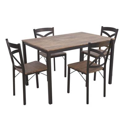 China Solid Wood 5-Piece Dining Table And Style Set Industrial Chairs For Dining Room for sale