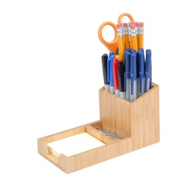 China Modern Bamboo Wood Office Desk Organizer Office Pen Pencil Holder Multi Purpose Pencil Cup Holder Stand for sale