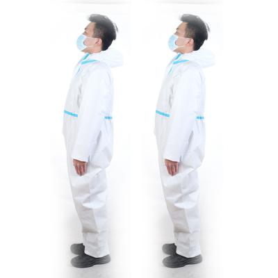 China Breathable Hooded Disposable Coveralls With Elastic Cuff Poly Coveralls for sale