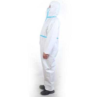 China Breathable Type 4 Coveralls Sterile Protective Coverall White Disposable Coveralls for sale