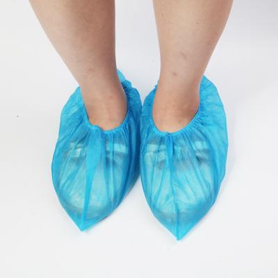 China Breathable Factory Customized OEM CPE 45g Size 40*15cm Disposable Blue Shoe Cover for sale