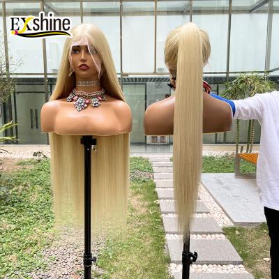 China Blonde Human Exshine Super Invisible Hair Wave Hd Lace Wig, Cuticle Aligned Hair Full Hd Glueless 613 Lace Wig, Brazilian 5*5 Hd Lace Wig for sale