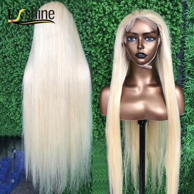 China Silky Straight Blonde Wave 613 Full Lace Wigs, Virgin Human Hair Raw HD Lace Front Wig For Black Women, Peruvian 360 Lace Frontal Closure Wig for sale