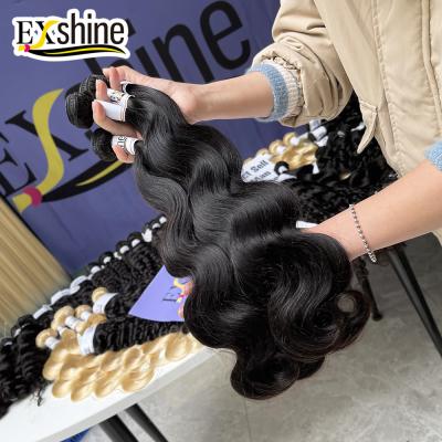 China Other Exshine Brazilian Hair Bundles Wave Weft Hair , Raw Cambodian Straight Virgin Hair Bundles For Black Women for sale