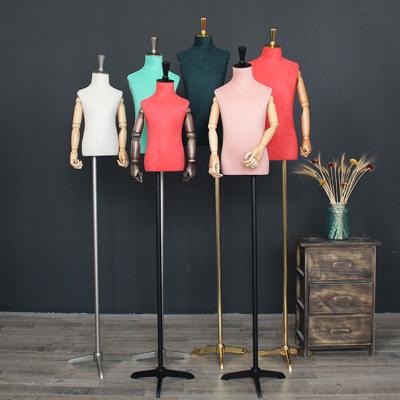 China Other D.C Child Half Body Mannequins With Arms Wooden Torso,Adjustable Tailor Kid Dress Form Mannequin for sale