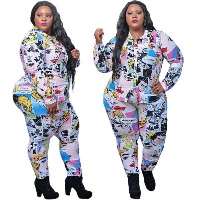 China QUICK DRY casual avatar printing long sleeve shirt pants suit women plus size women clothing 2021 for sale