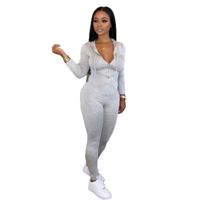 China 2020 QUICK DRY Women's Fashion Zipper Overalls Hoodie Overalls for sale