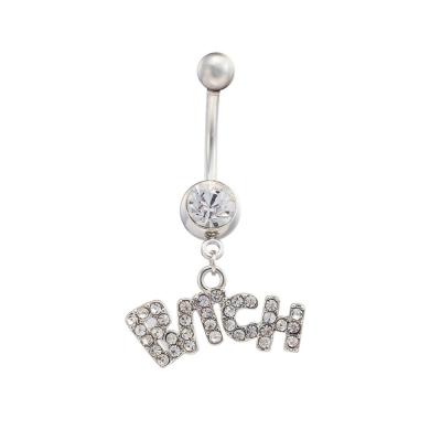 China Other Body Navel Rings CZ Piercing Brass Zircon Dangle For Girl Women Belly Button Ring for sale