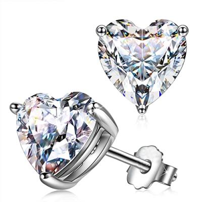 China Fast Delivery Fashion Heart Shaped Stud Earrings Zirconia Stud Earrings For Women Girls for sale