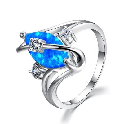 China FASHIONABLE Women Jewelry Fire Opal And Zircon White Accents Ring for sale