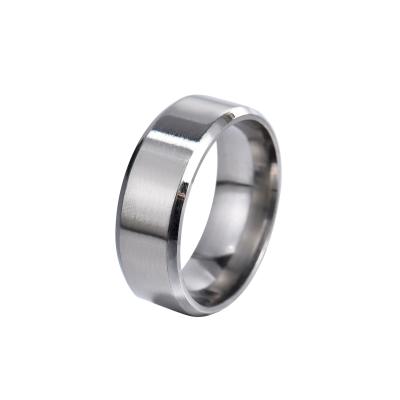 China Other Wedding Ring Cool Simple Band 8 Mm Double Hypotenuse Ring for sale