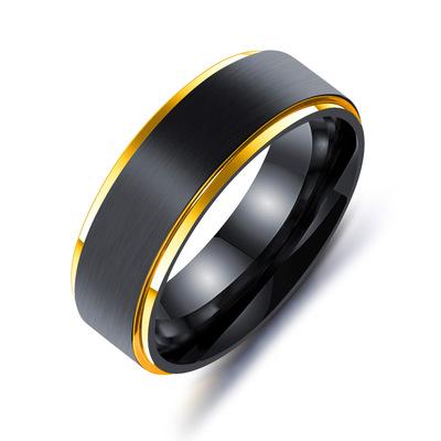 China FASHIONABLE Titanium Steel Engagement Ring Polished Charm Matte Ring Frosted Ring Wedding Band for sale