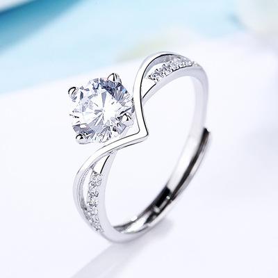 China Trendy Rings Fashion Diamond Rings Cute For Women Wedding Rings for sale