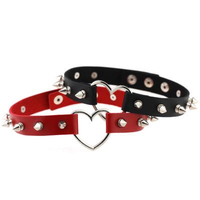 China Vintage Punk Gothic Goth Studded Rivet PU Leather Collar Choker Collar for sale